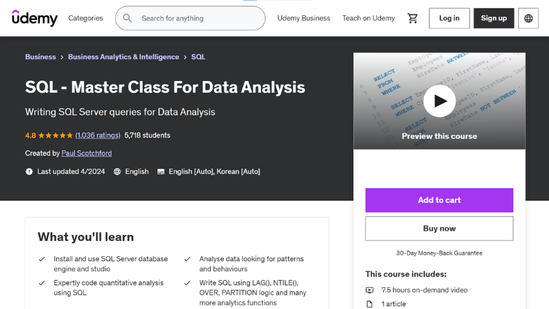Advanced SQL Courses for Data Analysts