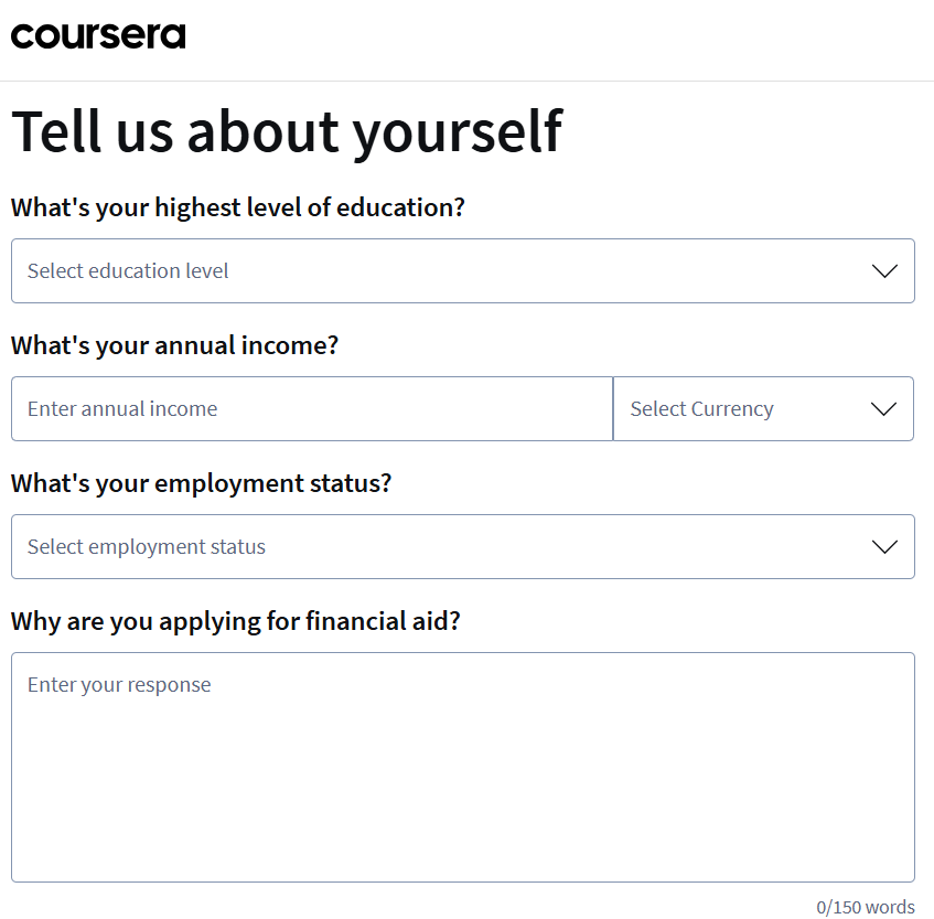 Coursera: Tell us about yourself