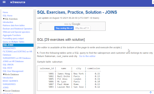 Best Places to Practice SQL JOINs Online