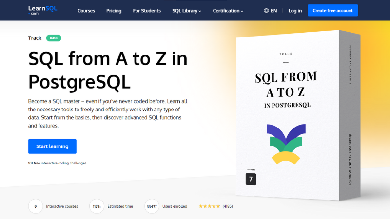 SQL from A to Z in PostgreSQL - SQL online learning path | LearnSQL.c