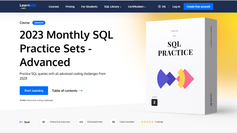 2023 Monthly SQL Practice Sets – Advanced