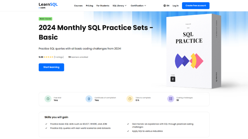 Free SQL Basics Practice Course