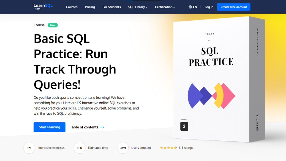 Basic SQL Practice: Run Track Through Queries
