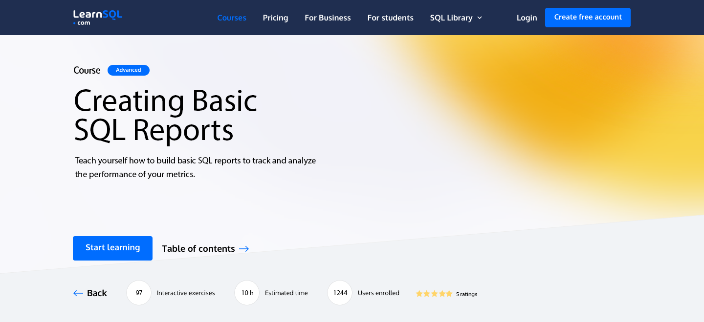 Creating Basic SQL Reports