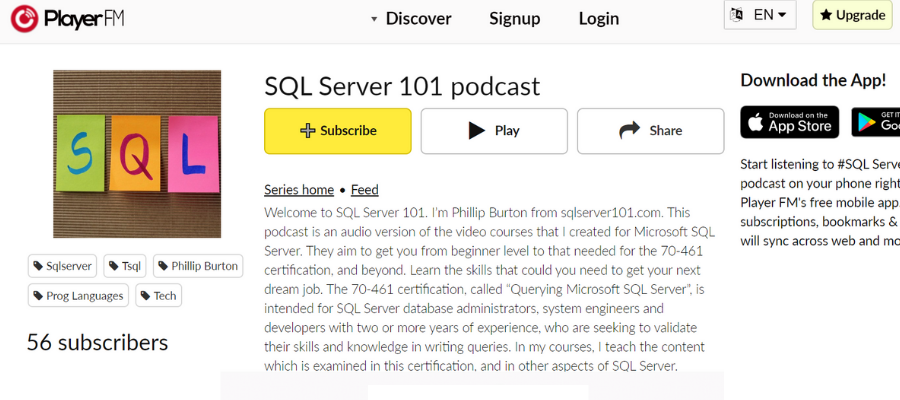 6.	SQL Server 101 Podcast