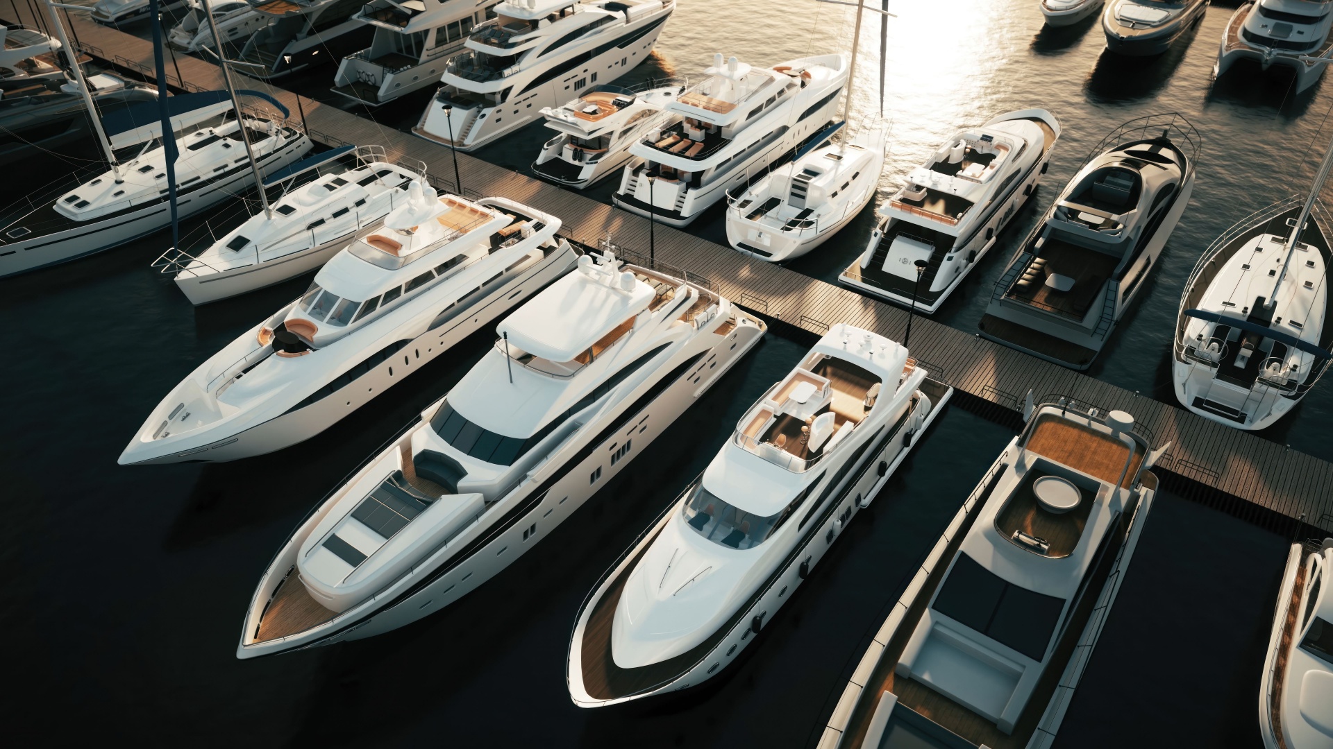 Yachts in a port